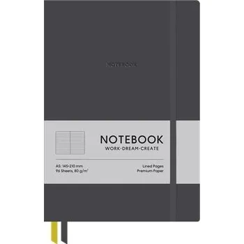 Zápisník Zápisník "Genius", tmavě šedá, A5, linkovaný, 96 l., tvrdé desky,SHKOLYARYK