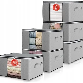 Úložný box TAŠKA NA OBLEČENÍ PRO SKLADOVÁNÍ ORGANIZÉR DO SKŘÍNĚ BOXY 60L 6 ks