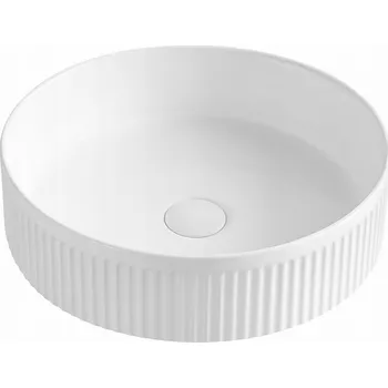 Umyvadlo na desku kulaté 395×395 mm - bílý lesk