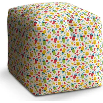 Taburet Sablio Taburet Cube Dětské obrázky: 40x40x40 cm