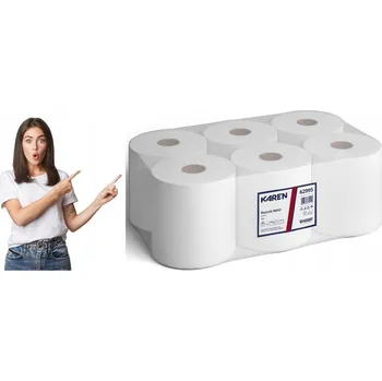 Utěrka Papírové utěrky celulóza Karen v balení 6 ks bílé