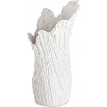 Váza VÁZA BÍLÁ PORCELÁNOVÁ 35 cm UMĚLECKÁ MODERNÍ MATNÁ