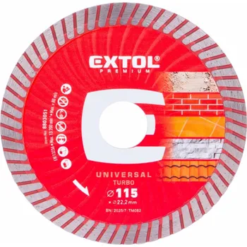 Řezný kotouč EXTOL PREMIUM kotouč diamantový řezný, turbo - suché i mokré řezání, O 115x22,2x2mm