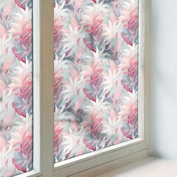 Okenní fólie Mléčná dýha Fólie na okno Balkon Sklo Květinové listy 100x100