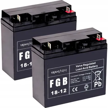 Záložní baterie Sada 2x akumulátor baterie FBG 12V 18Ah AGM VRLA pro ústředny