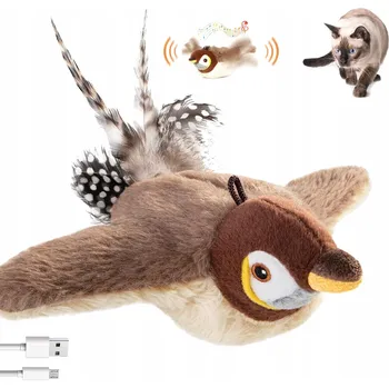 Hračka pro kočku Interaktivní hračka pro kočky – Létající pták se zvukem a šantou kočičí (USB)