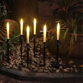 Venkovní osvětlení SOLÁRNÍ SVÍČKY 6 KS PRO RODINNOU VEČEŘI VENKU, SVATEBNÍ HOSTINA, KOSTEL, DEKORACE