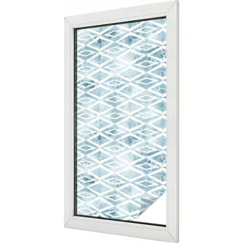 Okenní dekorace Fólie Samolepicí Okenní Mléčná Mražená Dýha Modré kosočtverce 50x100