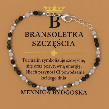 Náramek STŘÍBRNÝ DÁMSKÝ NÁRAMEK S TURMALÍNEM - TALISMAN OCHRANY STŘÍBRO