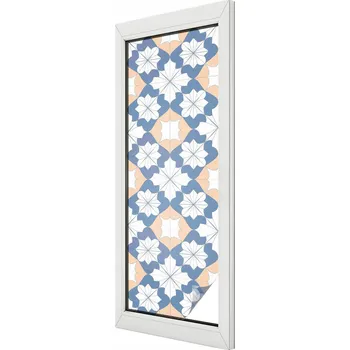 Okenní dekorace Mléčná fólie na okno proti slunci, symetrický vzor, 50x146 cm
