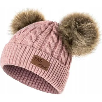 Čepice Čepice s bambulkami a nákrčník pro holčičku