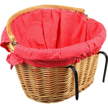 Odpadkový koš Přední košík na kolo Wiklinowy přírodní hnědý