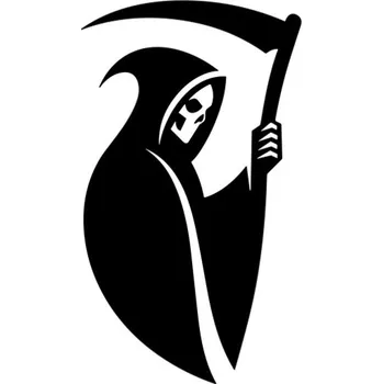 Samolepicí dekorace na vozidlo Samolepka paní smrt na auto a motorku, tuning nálepka (6254)