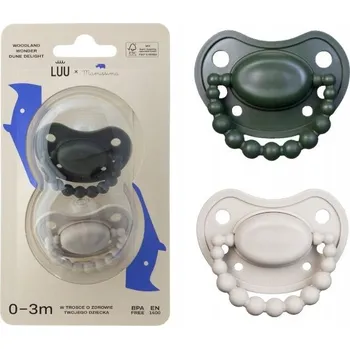 dudlíky LUU - Sada silikonových pozycních dudlíků, balení po 2 kusech LUU DUNE DELIGHT 0-3 M