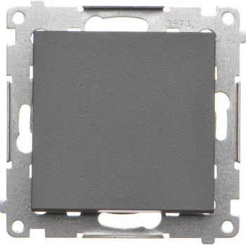 vypínač Tlačítko rozpínací, bez piktogramu, řazení 1/0, 10 A / 230 V~, bezšroubové svorky, Simon 55 TPR1.01/116, grafitová