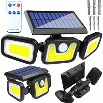 Venkovní osvětlení Solární lampa obdélníková černá s pohybovým senzorem LED 3000 lm