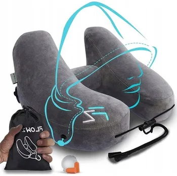 Polštář NAFUKOVACÍ NAFUKOVACÍ POLŠTÁŘ DO LETADLA AUTO, NAFUKOVACÍ 360°