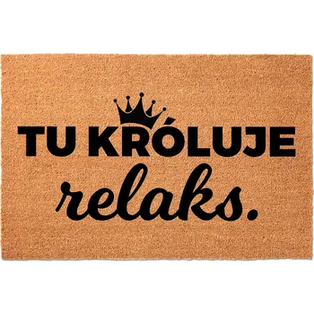 Rohožka KOKOSOVÁ VSTUPNÍ ROHOŽKA 40X60CM KE DVEŘÍM S VTIPEM | RELAX