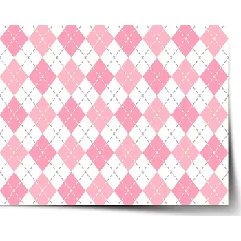 Plakát Sablio Plakát Růžové a bílé kosočtverečky - 60x40 cm