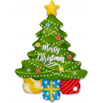 Balónek Fóliový balónek vánoční stromek Vánoce 61 cm (24")