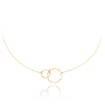 MINET Zlatý náhrdelník spojené kroužky Au 585/1000 2,30g