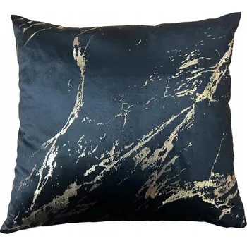 Polštář GLAMOUR POVLEČENÍ NA POLŠTÁŘ 50x50 cm VELUROVÉ ČERNÉ ČERNO-ZLATÉ