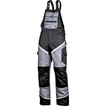 Pracovní obuv ZAHRADNICKÉ KALHOTY ČERNO-ŠEDÉ S REFLEXNÍMI PRUHY, S, CE,
