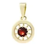 Přívěsek zlatý Kolečko s českým granátem
