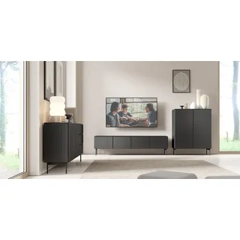 Obývací stěna ArtLas Obývací stěna POLY | černá