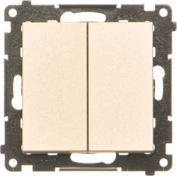vypínač Vypínač střídavý 2 násobný, bez piktogramu, řazení 6+6, 10 A / 230, Simon 55 TW6/2.01/X/144, champagne metalizovaná