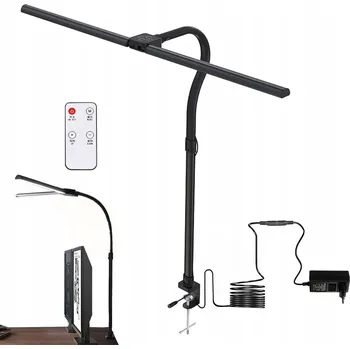 Lampička LED Kreslicí Lampička na Stůl s Dvojitým Ramenem + Stojan