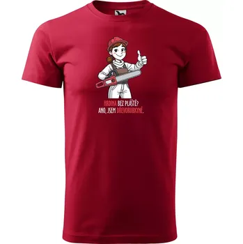 Pánské tričko Sablio Tričko s potiskem Ano, jsem dřevorubkyně - červené 5XL