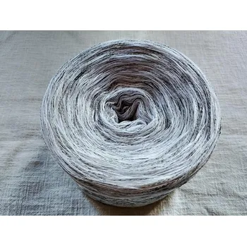 Příze Žíhaná bílá 3-nitka 1000m s akrylovou nitkou (Duhové klubko Žíhaná bílá)