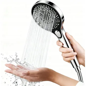 Sprchový set SPRCHOVÝ SET HADICE 1,5 M, HLAVICE 130 MM, 3 REŽIMY, NEREZOVÁ OCEL CHROM