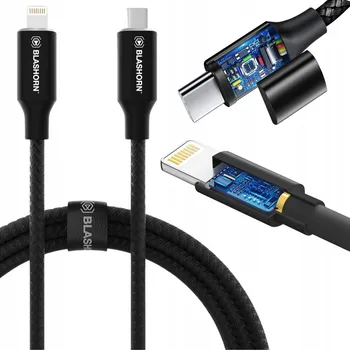 Datový kabel Kabel Blashorn USB-C na Apple Lightning 1,8 m černý