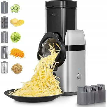 Kráječ zeleniny ELEKTRICKÝ KRÁJEČ NA ZELENINY 5 V 1 S OCELOVÝMI ČEPELEMI A NÁDOBOU