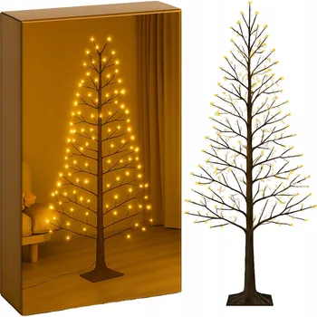 Vánoce VÁNOČNÍ STROMEK LED DEKORATIVNÍ BÍLÝ TEPLÉ ÚTULNÉ VÁNOČNÍ OSVĚTLENÍ NA STROMEČEK 120 cm