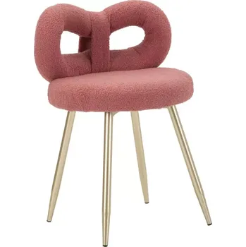 Jídelní židle Designová jídelní židle Ilary Mini bouclé růžová