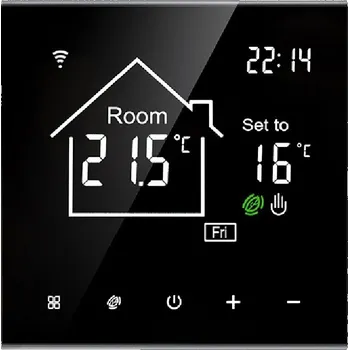 Termostat WiFi termostat Tuya pro plynové a vodní kotle, podlahové topení – černý