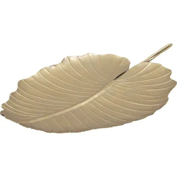 Kovový dekorativní podnos Leaf Glam A zlatý