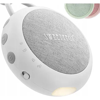 Hnízdečko pro miminko PŘÍSTROJ NA BÍLÝ ŠUM S NOČNÍ LAMPOU A UKOLÉBAVKOU PRO DĚTI ŠEDÝ USB