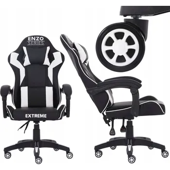 Herní příslušenství Herní křeslo Extreme ENZO White umělá kůže černo-bílé