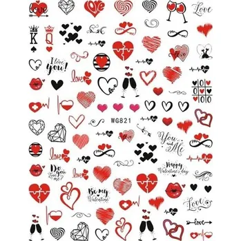 samolepka Samolepky na nehty srdíčka valentýnské samolepky WG821