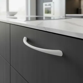 Nábytkové kování Interex design Úchytka Borneo / Bílá matná 96 mm