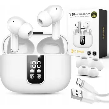 Sluchátka Bezdrátová sluchátka do uší JG Smart Bílá Y40 Bezdrátová sluchátka