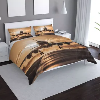 Povlečení Sablio Povlečení Letadlo přistávající při západu slunce - 140x220 / 90x70