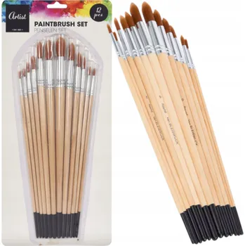 Umělecký štětec Umělecké štětce na malování 12 kusů XXL Sada Štětců Nylonové, dlouhé