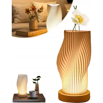 Lampička LAMPA NOČNÍ LAMPA STOLNÍ DŘEVĚNÝ ZÁKLAD NA STŮL DŘEVĚNÝ ZÁKLAD