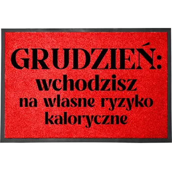 Rohožka VSTUPNÍ ROHOŽKA ČERVENÁ 40X60 VÁNOČNÍ DÁREK MIKULÁŠE PROSINEC