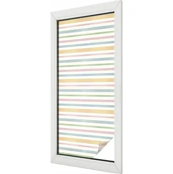 Okenní dekorace Dýha Fólie na mléčné sklo Dekorativní vitrážová Pastelové proužky 50x116